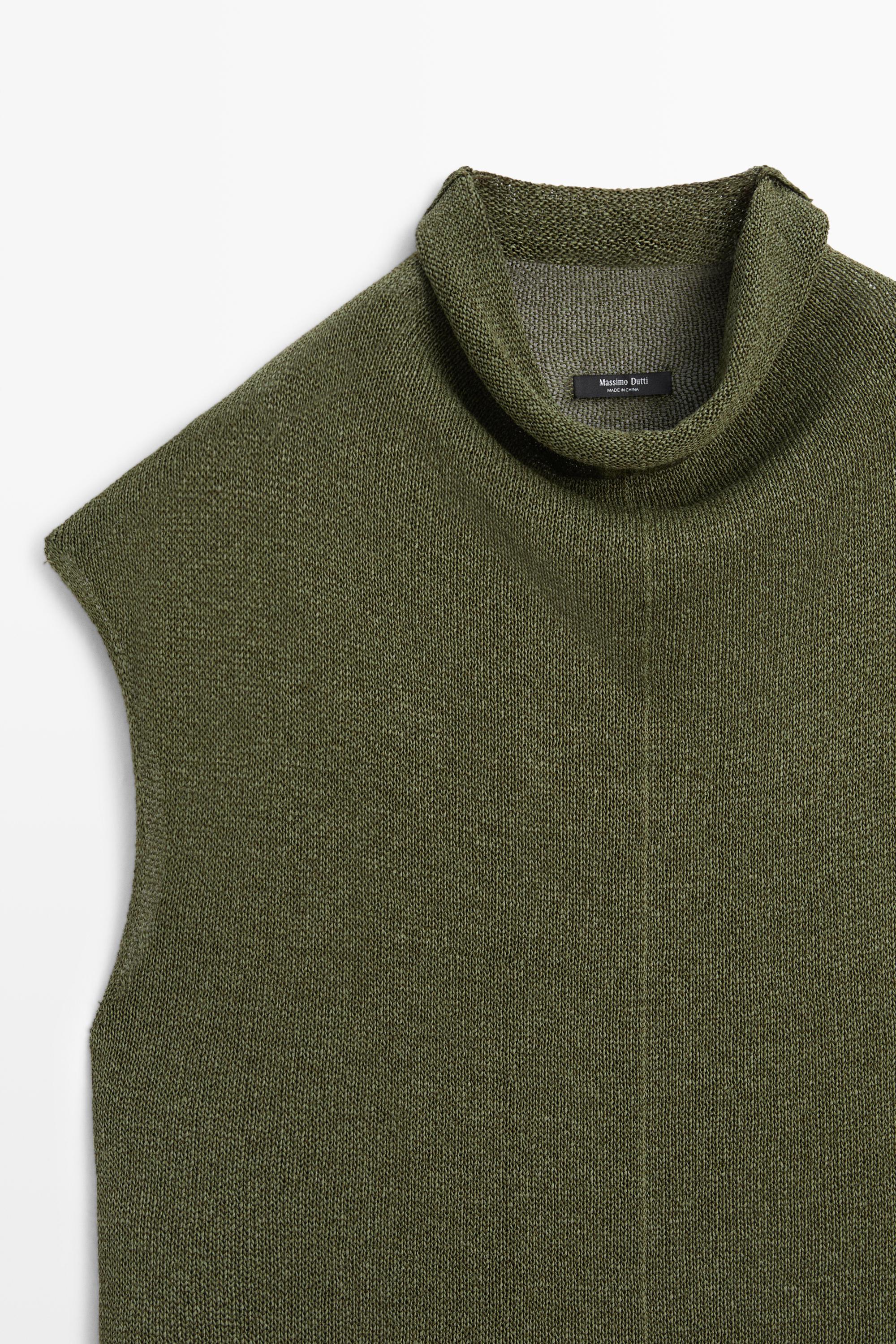 Draped high neck knit top