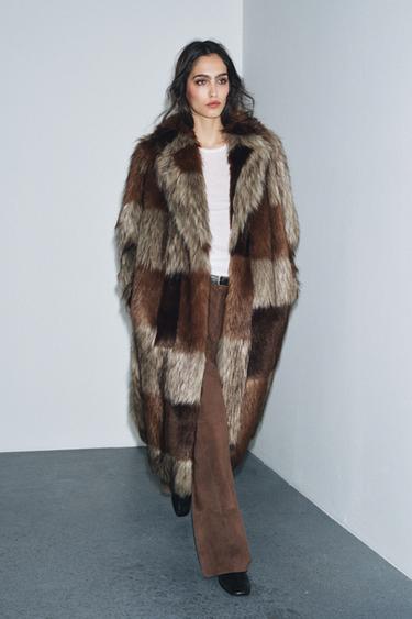 PATCHWORK FAUX FUR COAT ZW COLLECTION LIMITED EDITION - Multicoloured by Zara
