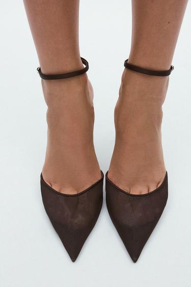 MESH HIGH-HEEL SHOES - Brown by Zara - Image 0