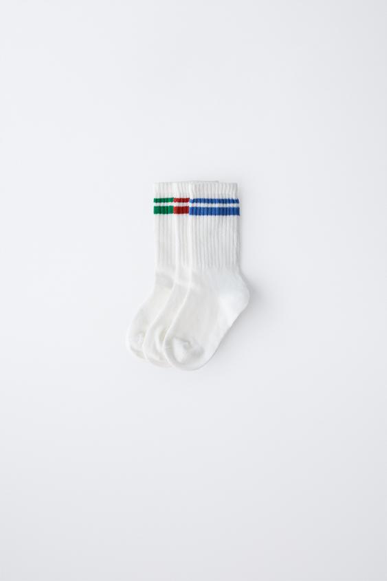 THREE-PACK OF STRIPED LONG SOCKS