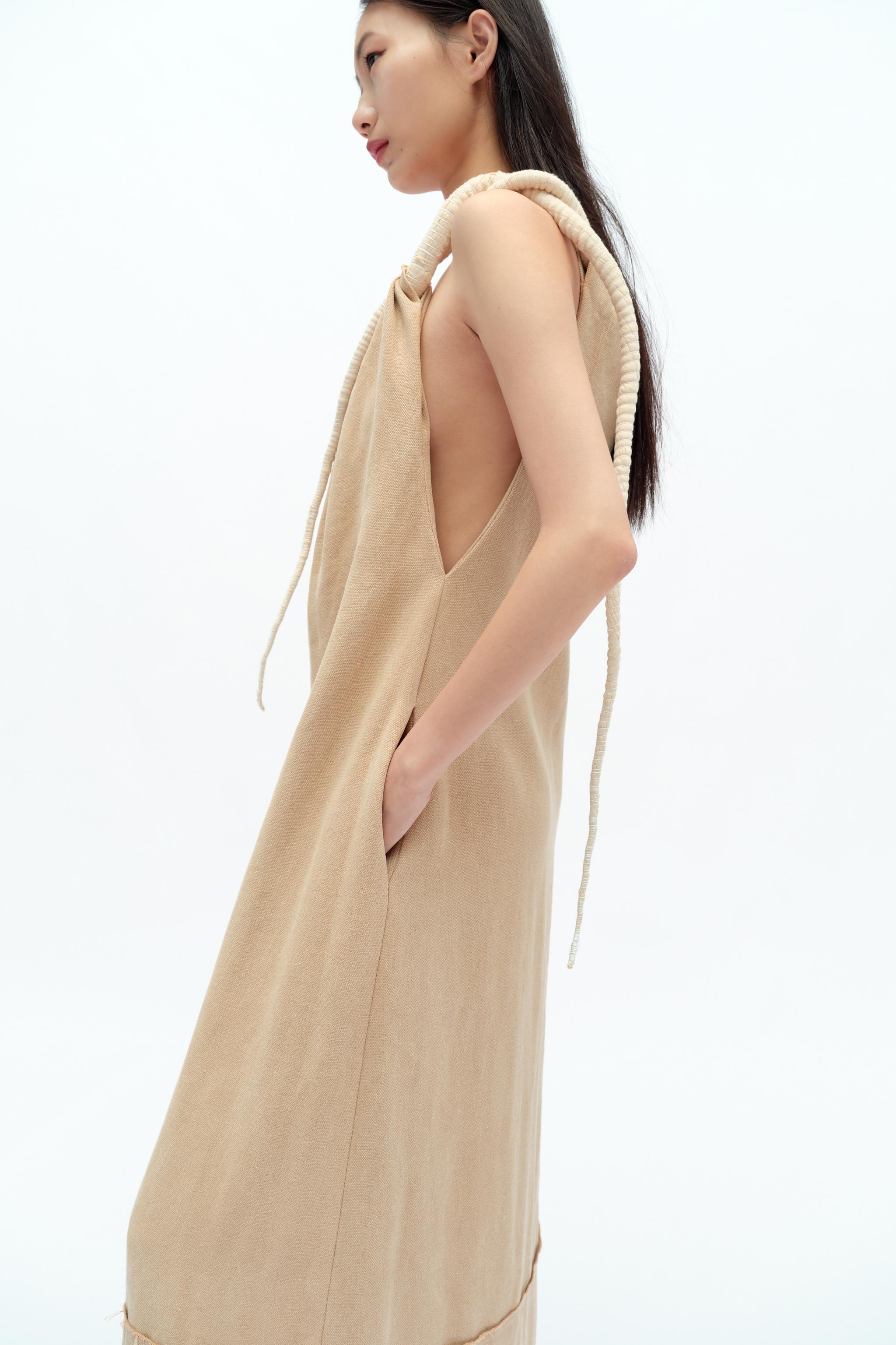 リボン ワンピース X FANGLU LIN - ベージュ | ZARA Japan / 日本 リボン ワンピース X FANGLU LIN - ベージュ | ZARA Japan / 日本