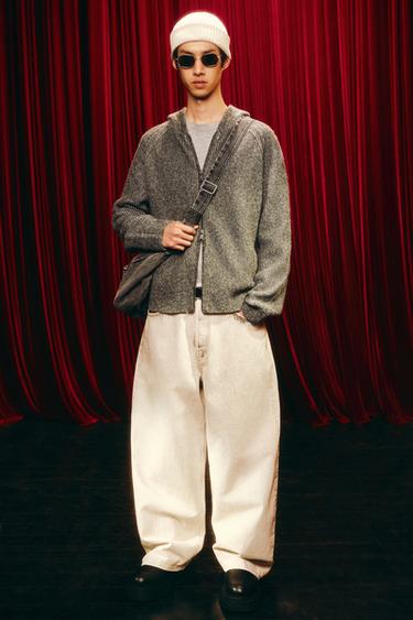 Zara 針織連帽運動衫 - 灰色