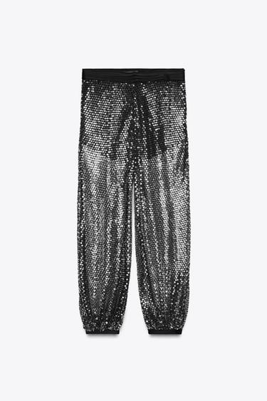 SEQUIN PUFFBALL TROUSERS ZW COLLECTION - Black by Zara - Image 0