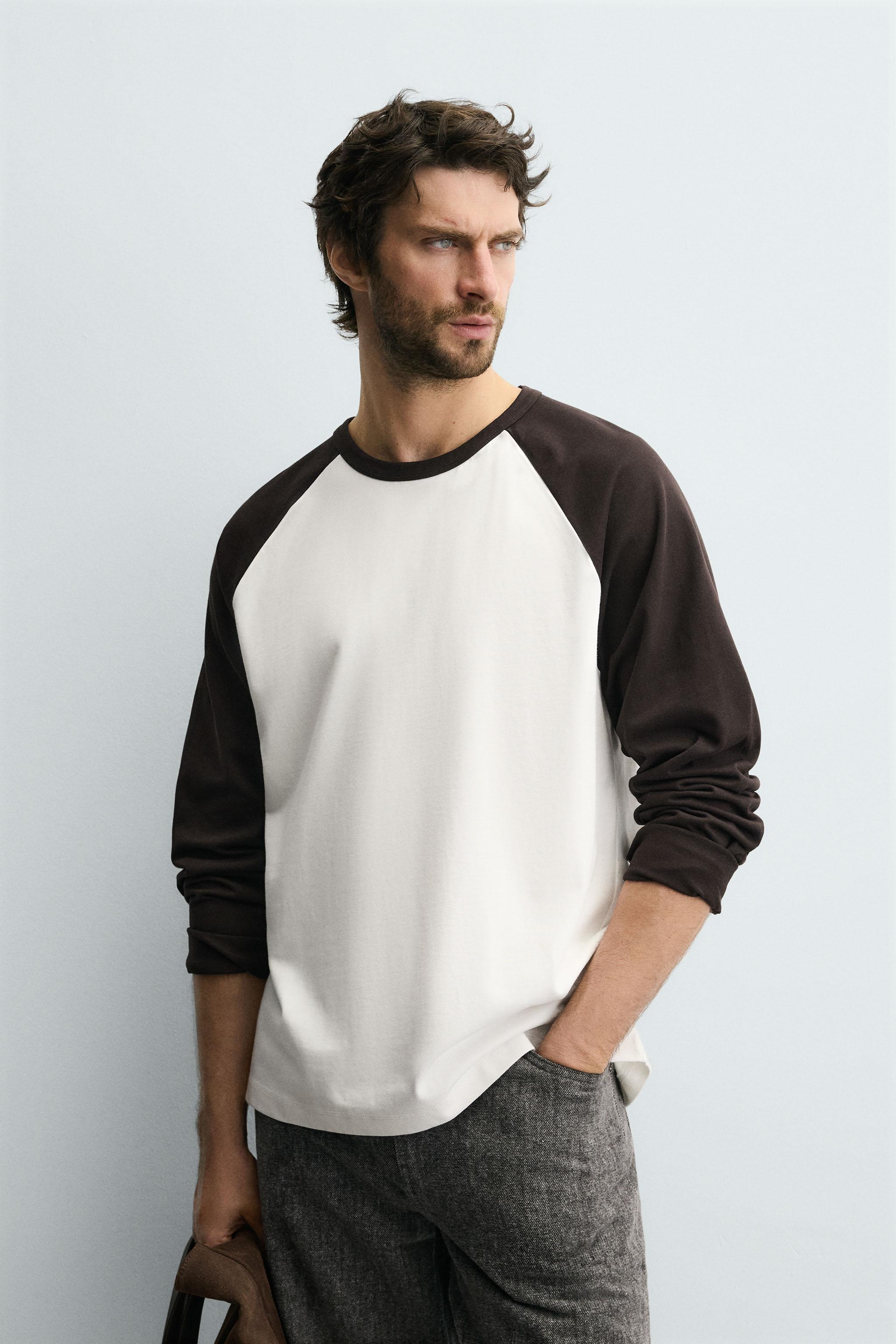 COLOR BLOCK RAGLAN SLEEVE T-SHIRT