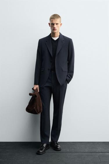 BLAZER KOSTUM 100% LESH - Blu marinari nga Zara