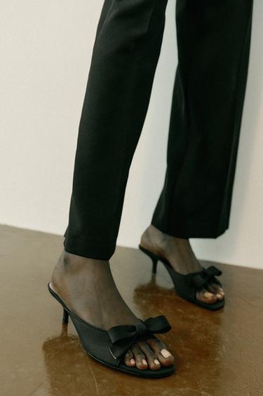 SANDALIA TACÓN LAZO - Negro de Zara