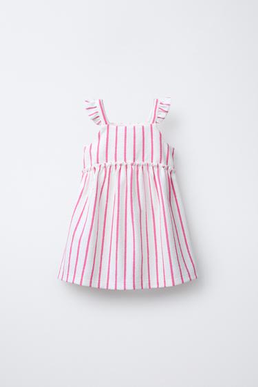 VESTIDO ESTAMPADO COM TEXTURA - Rosa da Zara