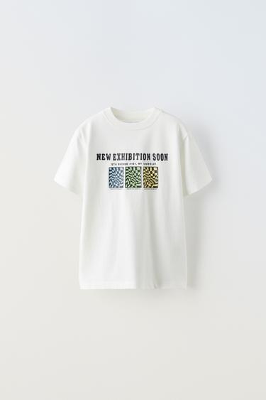 ФУТБОЛКА ИЗ ТКАНИ С ПРИНТОМ — ЖЕЛТОВАТО-БЕЛЫЙ от Zara — изображение 0