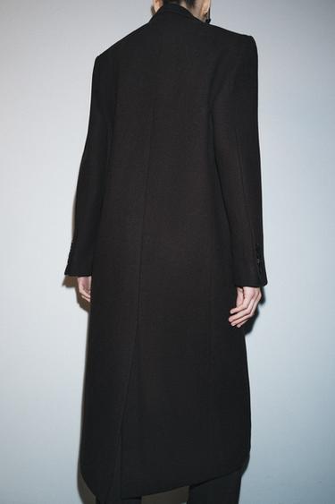 ZW COLLECTION OVERSIZE DOUBLE-BREASTED COAT WITH WOOL - Brown by Zara - Image 2