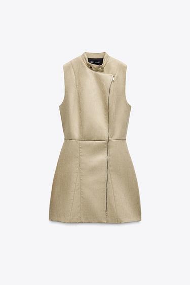 MINI-ROBE EFFET DAIM - Sable de Zara - Image 2