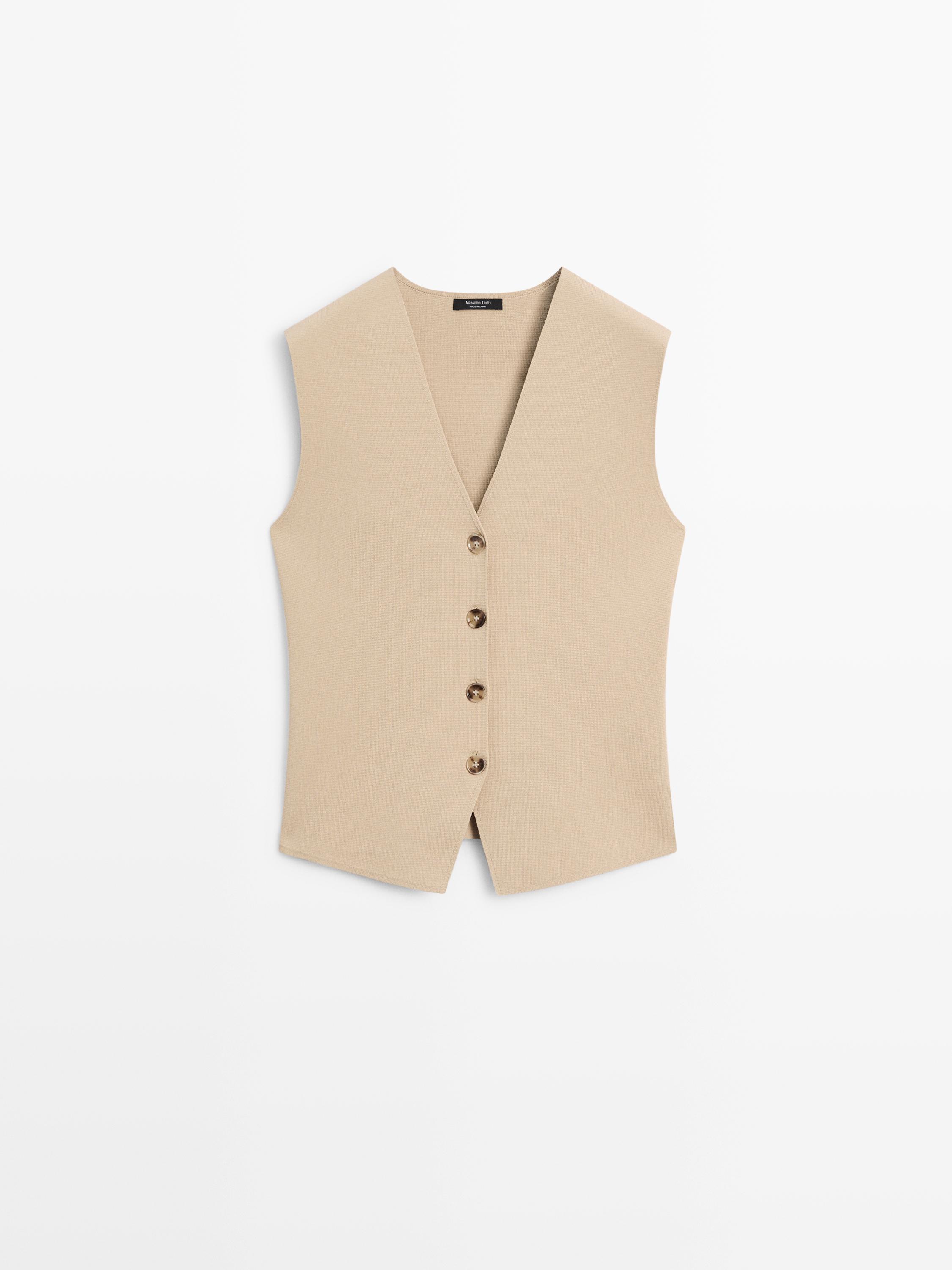 Knit waistcoat with button details