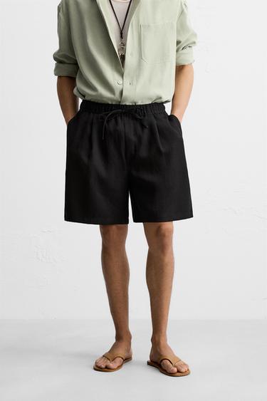 BERMUDA FLUIDE PLIS - Noir de Zara - Image 1