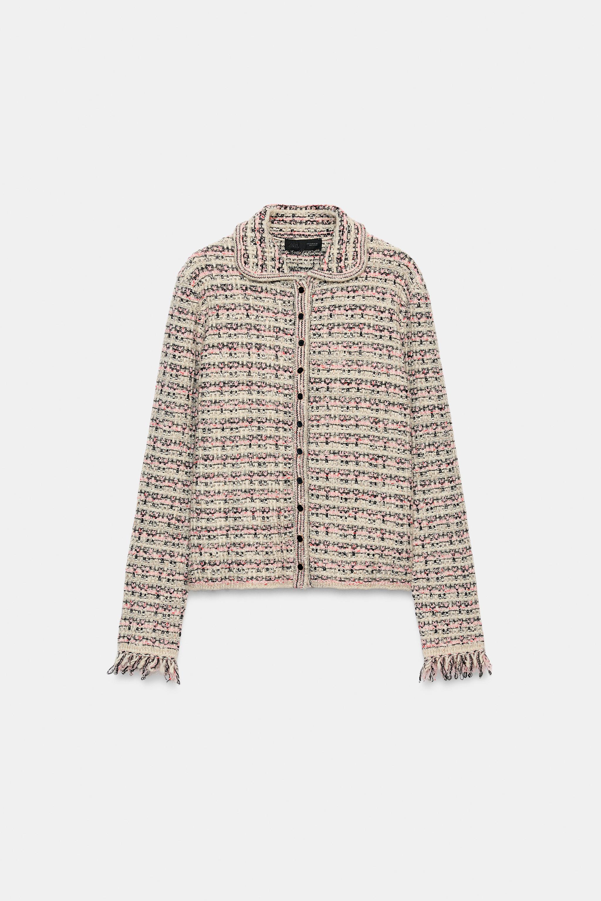 GILET EN MAILLE STRUCTURÉE À POIGNETS EFFRANGÉS