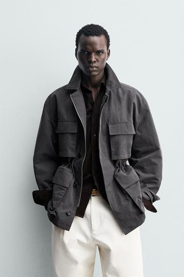TECHNICAL UTILITY POCKET JACKET - Anthracite grey by Zara