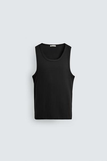 CAMISETA TANK RIB BÁSICA - Negro de Zara