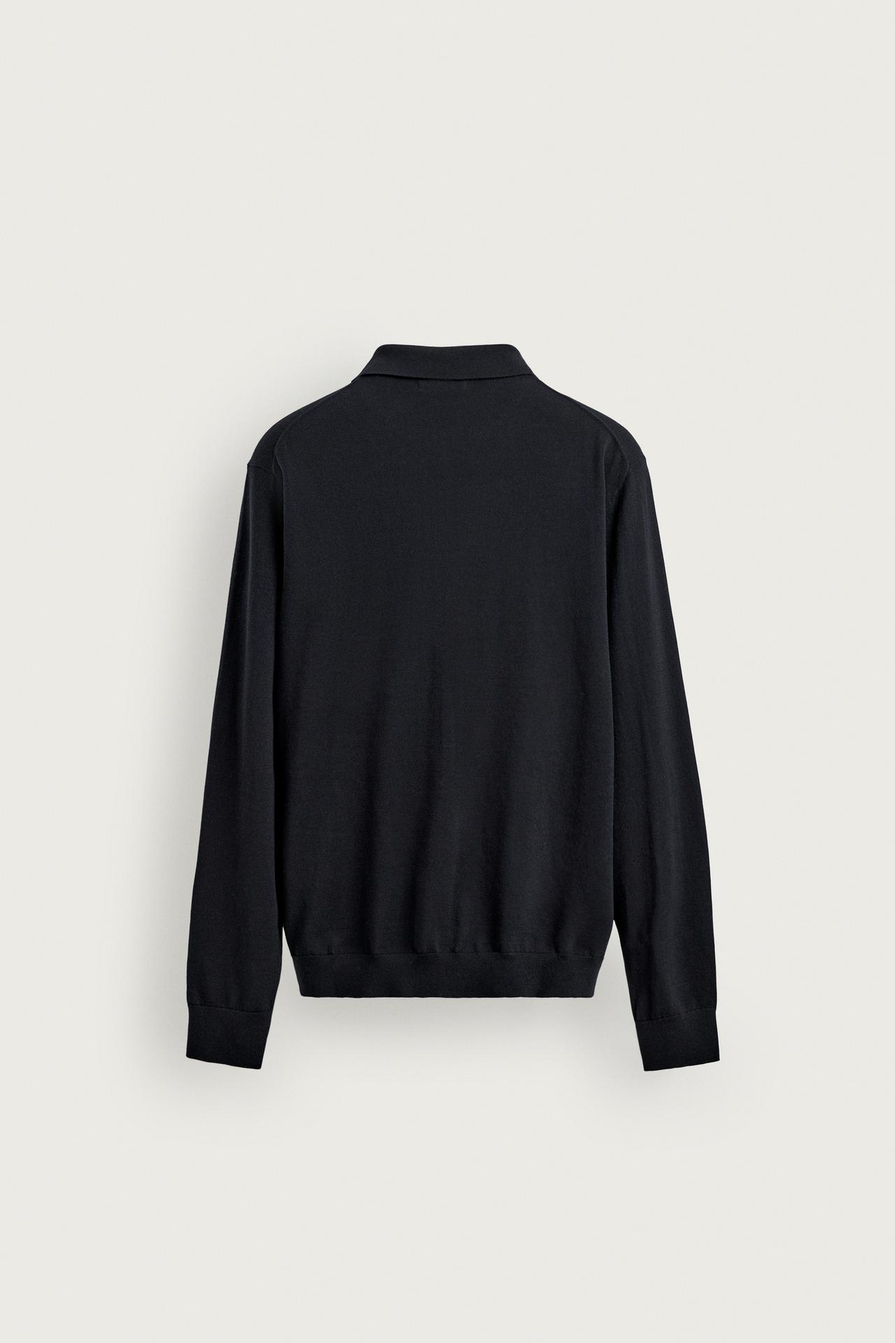 REGULAR FIT KNIT POLO SHIRT — Navy blue