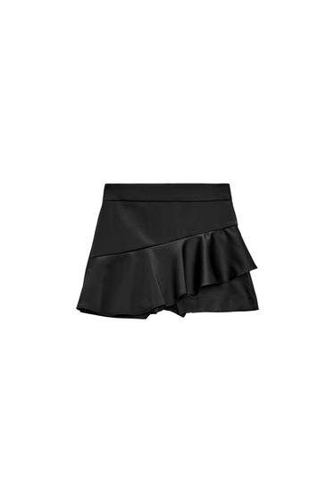 SKORT WITH ASYMMETRIC RUFFLE