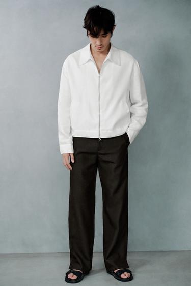 RELAXED FIT TROUSERS WITH VENTS - Brown by Zara