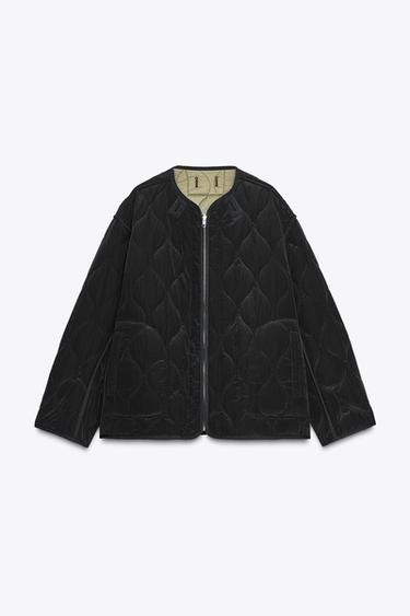 ZW COLLECTION REVERSIBLE QUILTED JACKET - Black / Green by Zara - Image 7