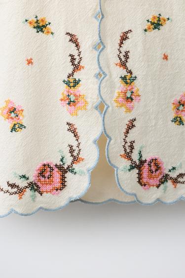 BLOUSE BRODÉE - Écru de Zara - Image 3