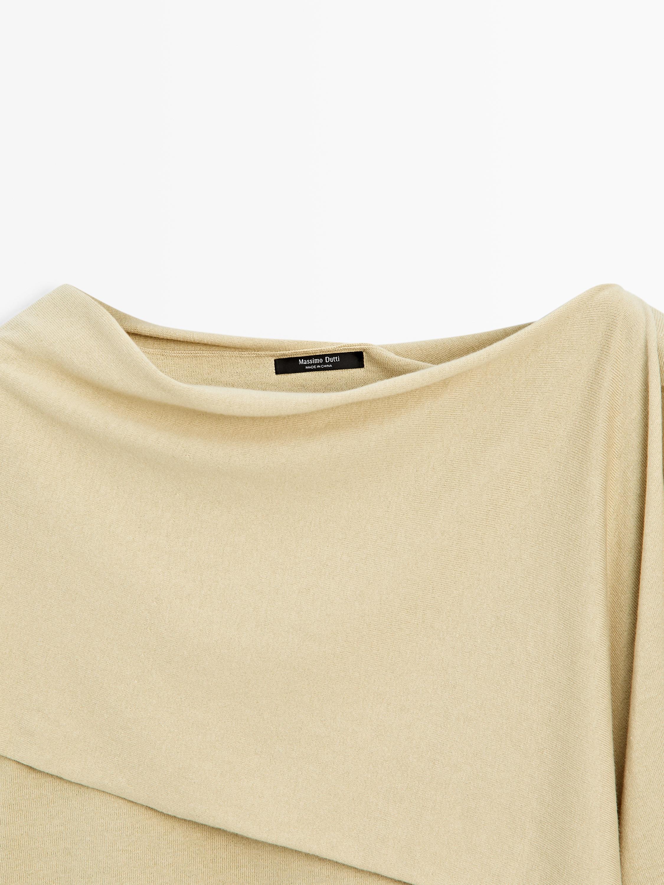 Knit sweater with scarf detail