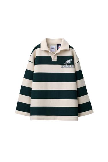 POLO-SWEATSHIRT MIT STREIFEN PHILADELPHIA EAGLES © NFL - Grün / Cremefarben von Zara - Bild 0