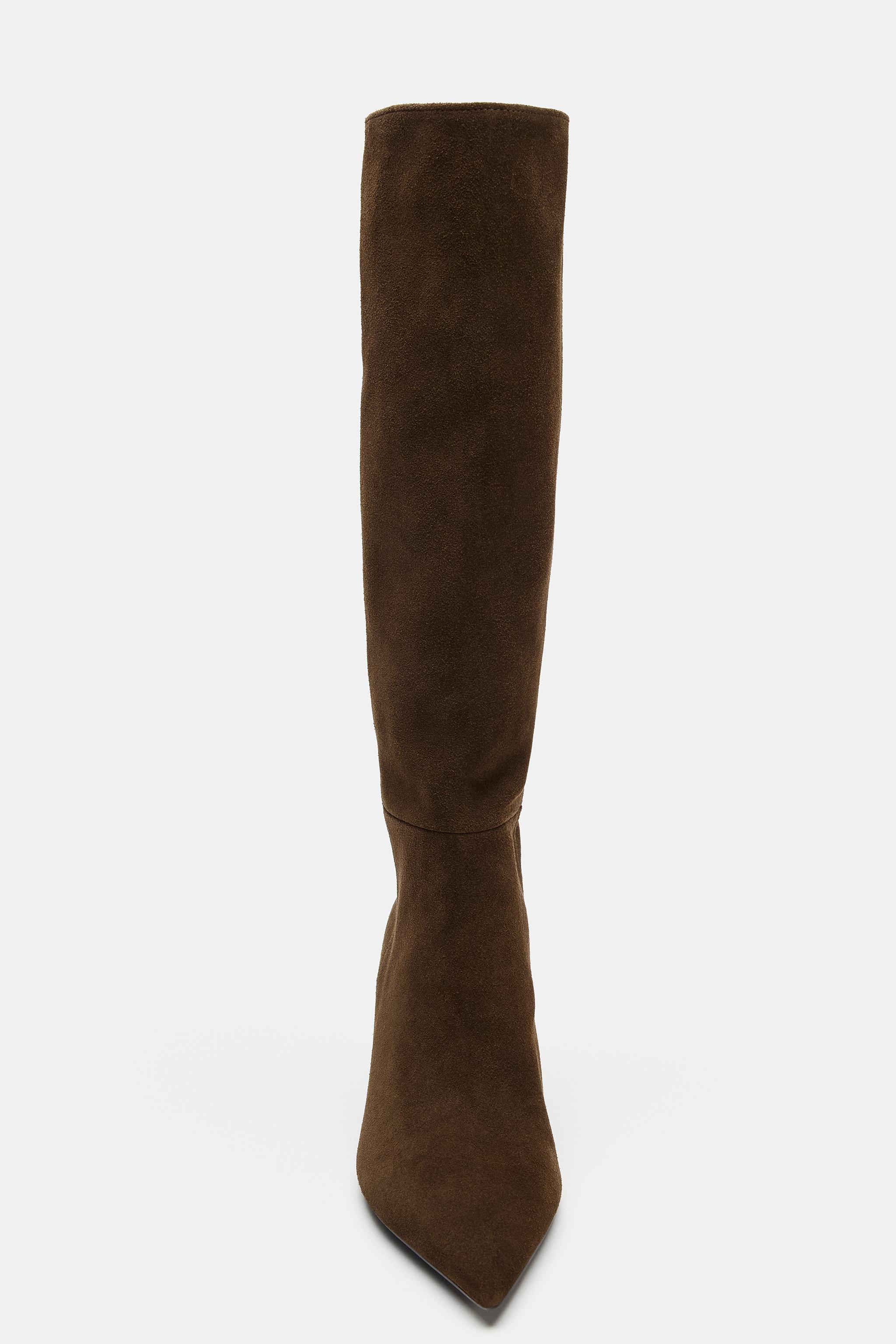 Женские ботинки Zara SUEDE WEDGE BOOT — фото 3