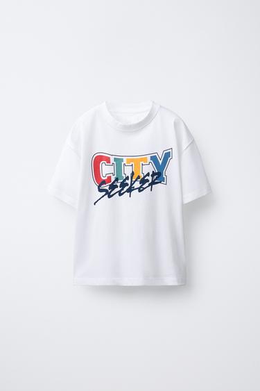CAMISETA VARSITY - Blanco de Zara