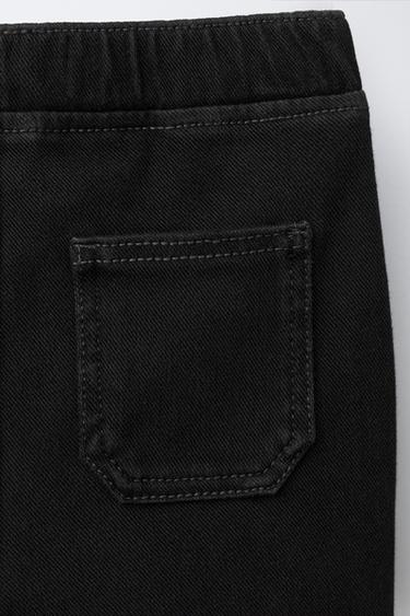 DENIM LOOK FLARE LEGGINGS - Black by Zara - Image 3