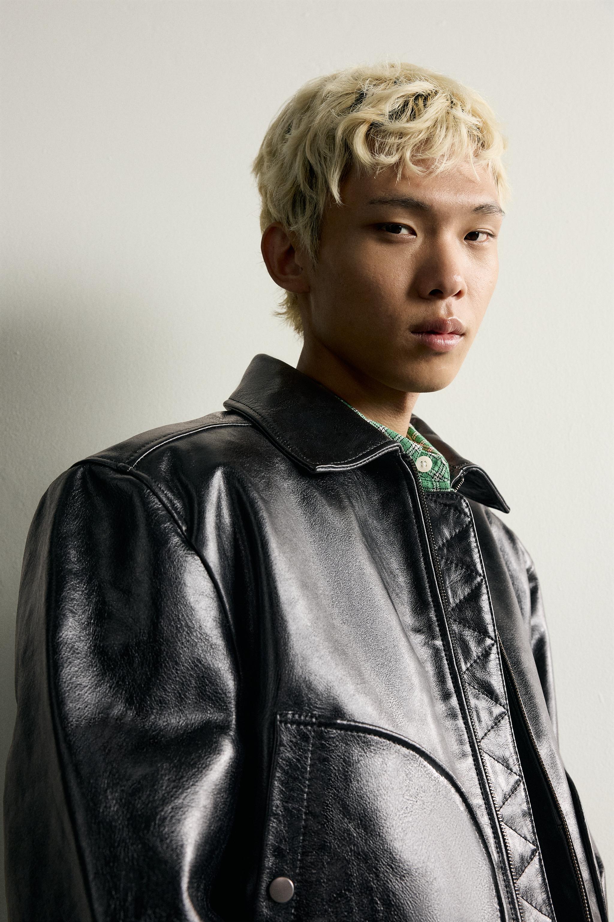 BLOUSON CROPPED FIT EN CUIR