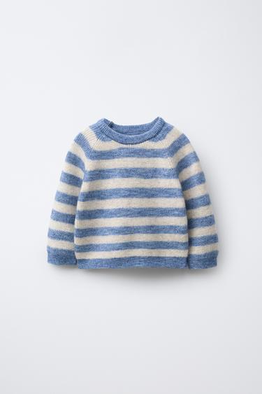 STRIPED WOOL AND CASHMERE SWEATER - Blue marl by Zara - Image 0
