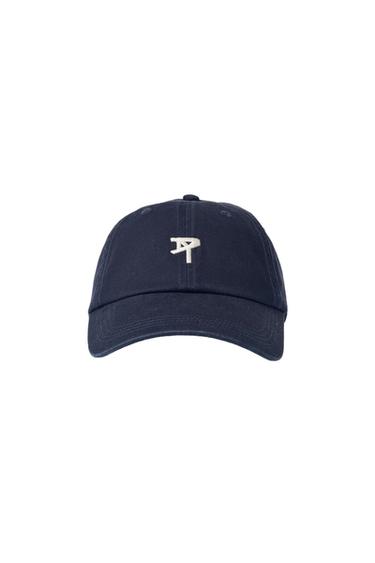 Zara WASHED LOGO CAP - Navy blue