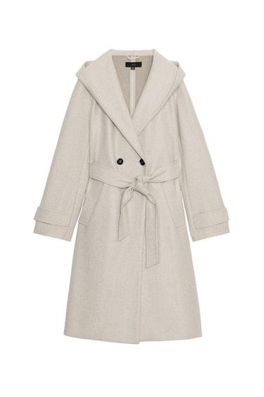 SOFT HOODED COAT - Beige by Zara