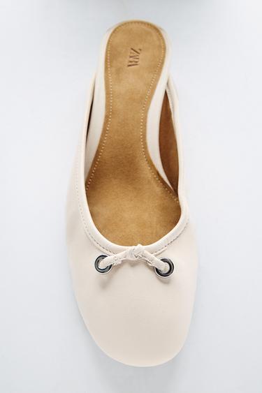 WEDGE SLINGBACK BALLET FLATS - White by Zara