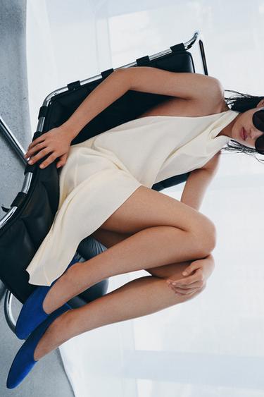 SUEDE BALLET FLATS - Bluish by Zara