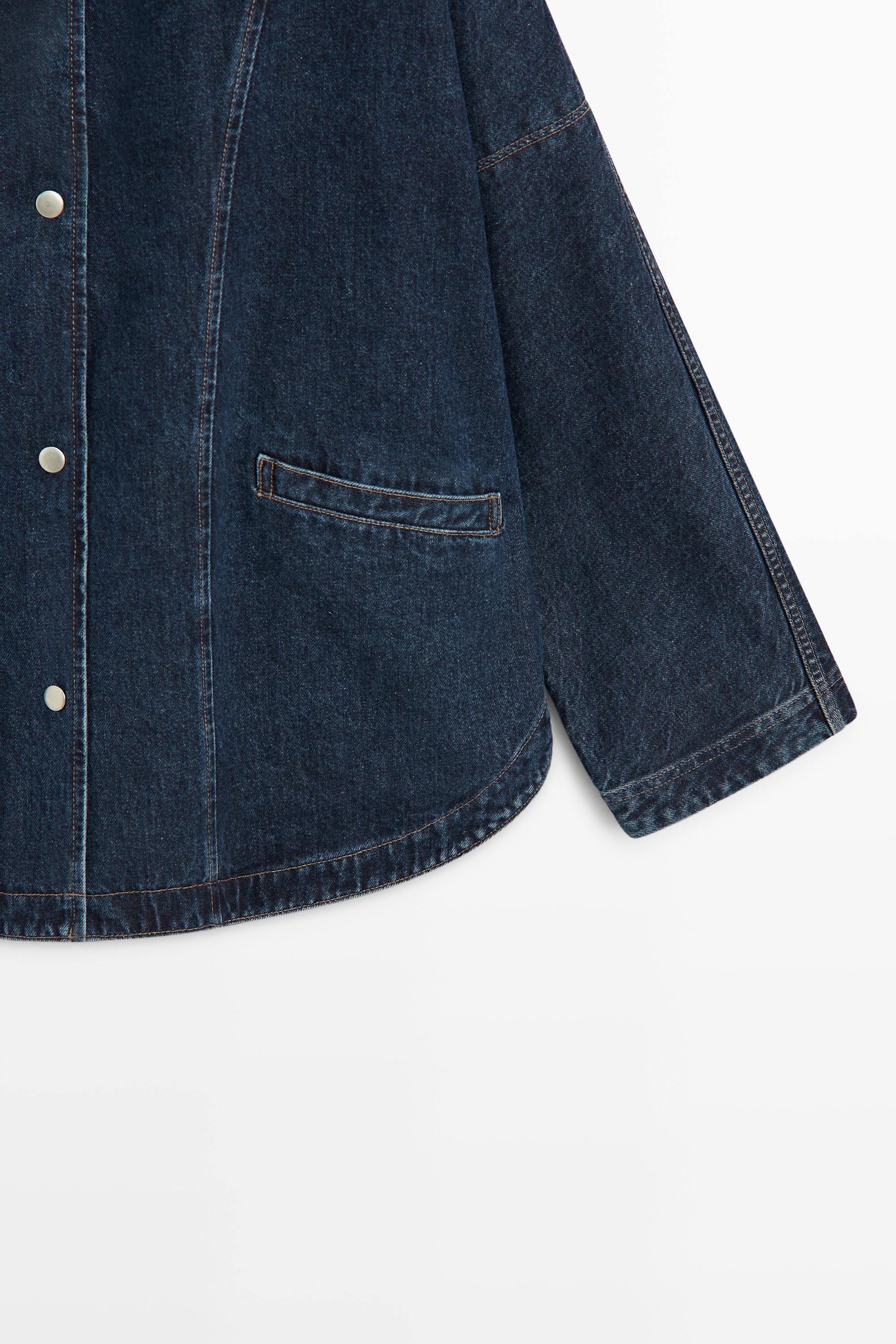 100% cotton high neck denim jacket