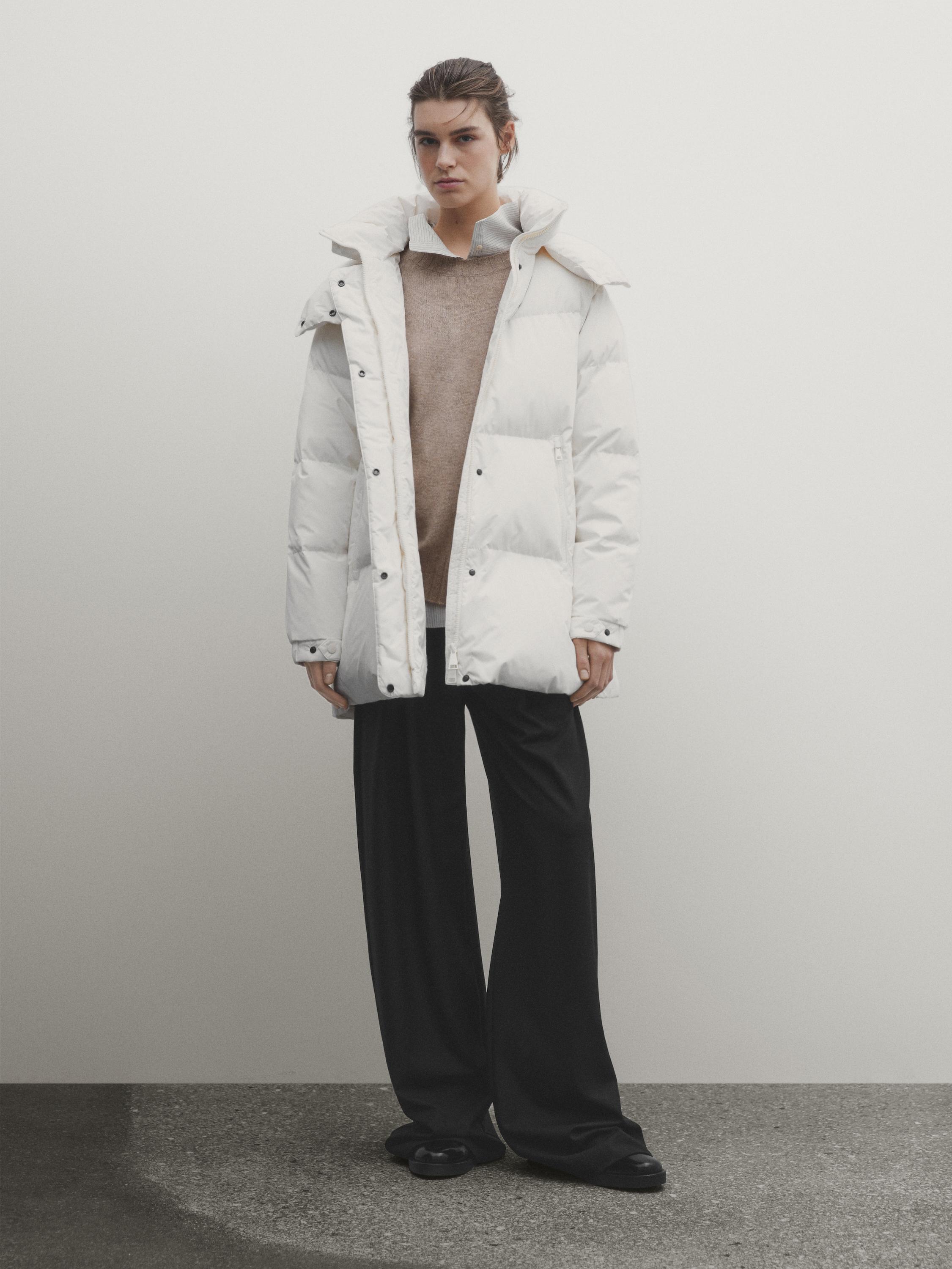 Zara white hot sale puffer coat