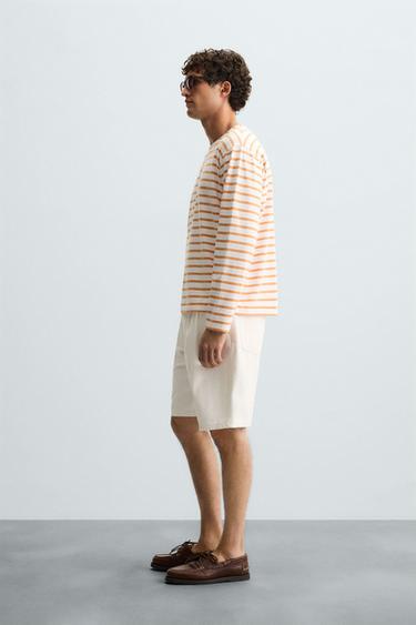 BERMUDA COUPE DÉCONTRACTÉE PLIS - Écru de Zara - Image 3