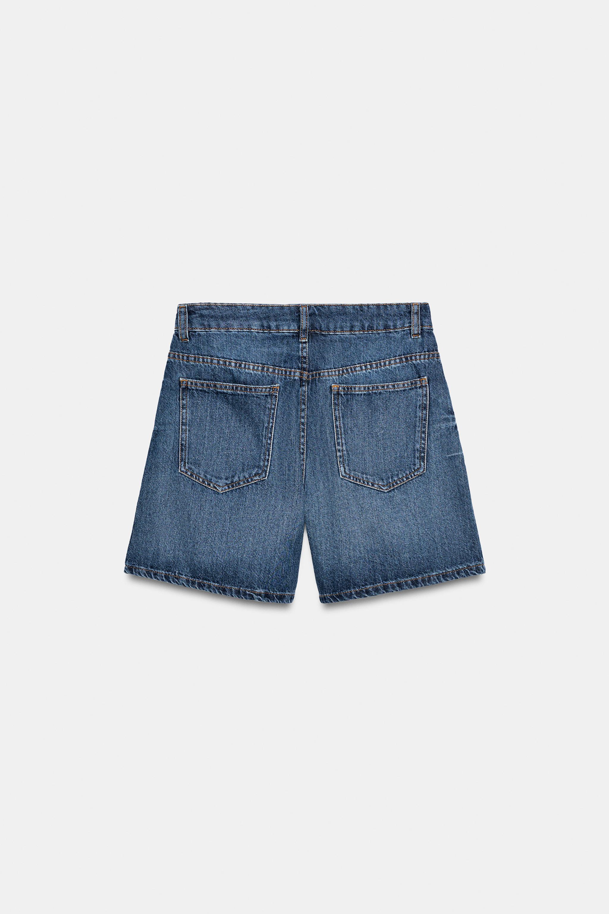 Женские шорты Zara ZW COLLECTION HIGH-WAIST DENIM SHORTS — фото 8
