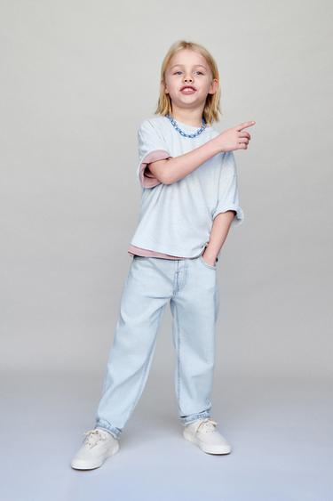 ДЖИНСЫ BAGGY С РАЗРЕЗАМИ — ГОЛУБОЙ от Zara