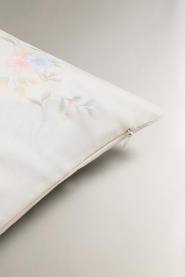 FLORAL PRINT CUSHION COVER - Green by Zara - Image 4