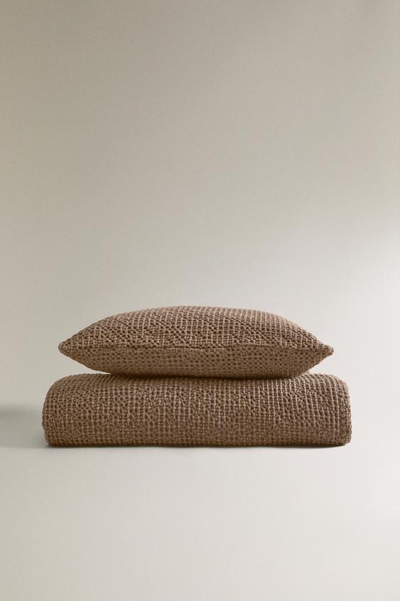 MINI WAFFLE-KNIT COTTON BEDSPREAD- KING