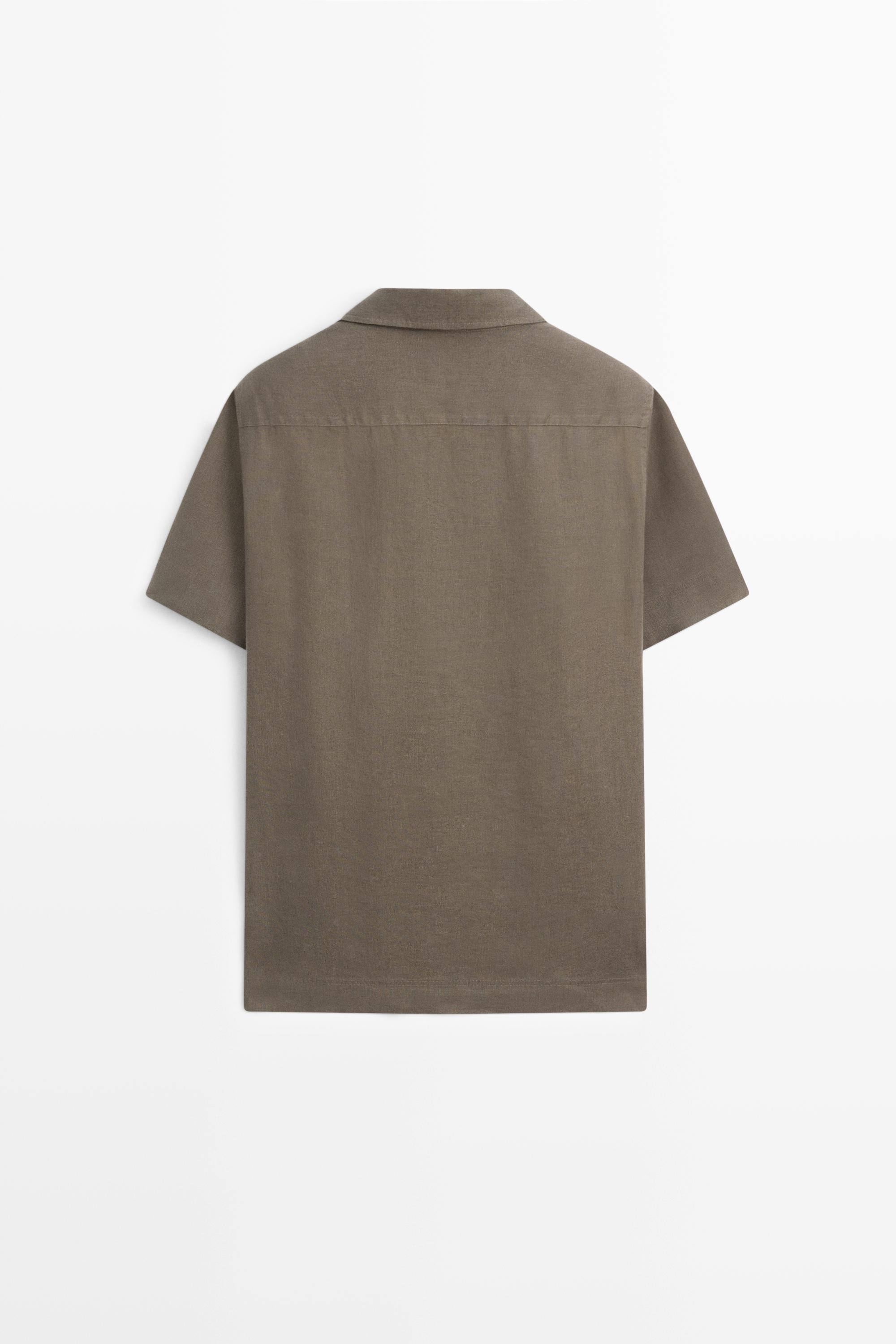 Chemise polo manches courtes 100 % lin