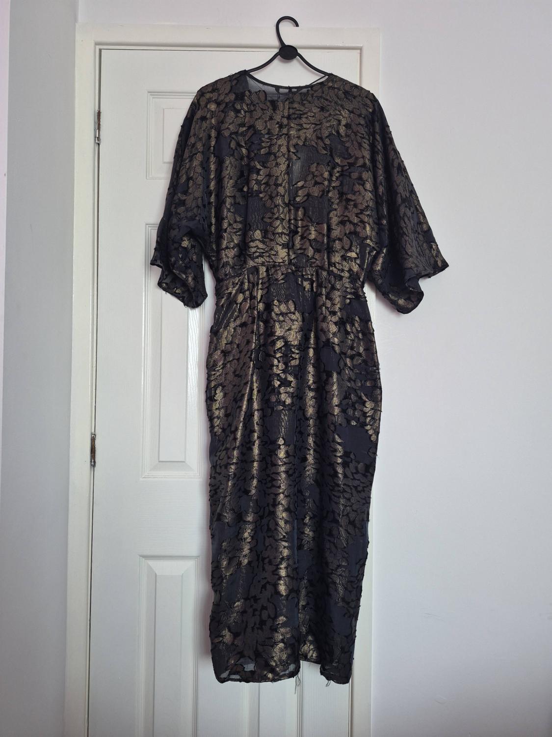 FOIL DRAPED MIDI DRESS - Image 2
