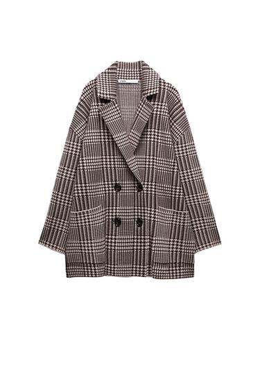 HOUNDSTOOTH KNIT BLAZER