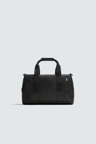 Zara TEXTURED DUFFEL BAG - Black
