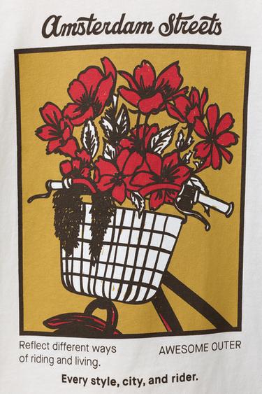 T-SHIRT FLEURS BRODÉES - Écru de Zara - Image 3