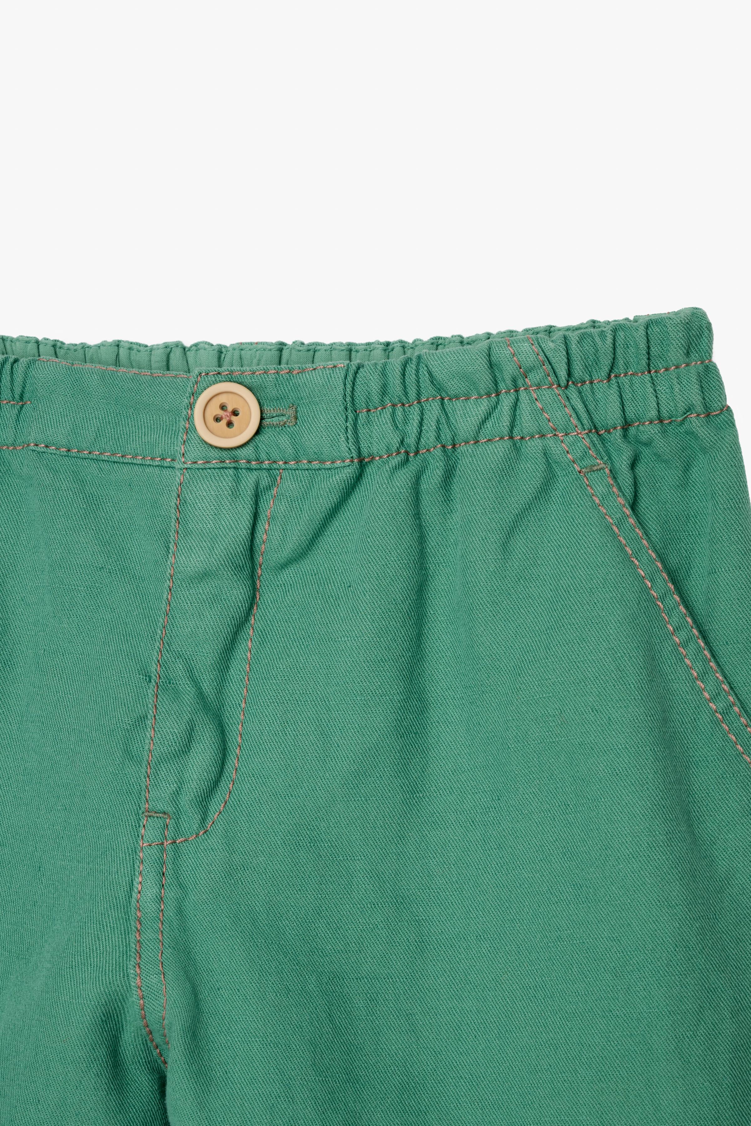 TOPSTITCHED LINEN BLEND SHORTS LIMITED EDITION