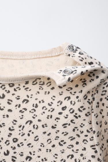 ENSEMBLE T-SHIRT ET LEGGING POINTELLE ANIMAL PRINT - Écru de Zara - Image 2