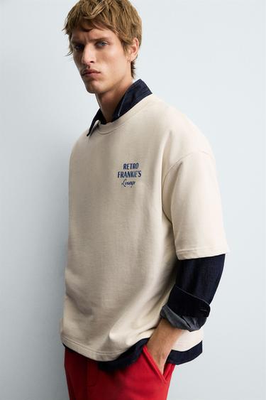 WASHED GRAPHIC PRINT SWEATSHIRT - Mid-ecru by Zara - Image 5
